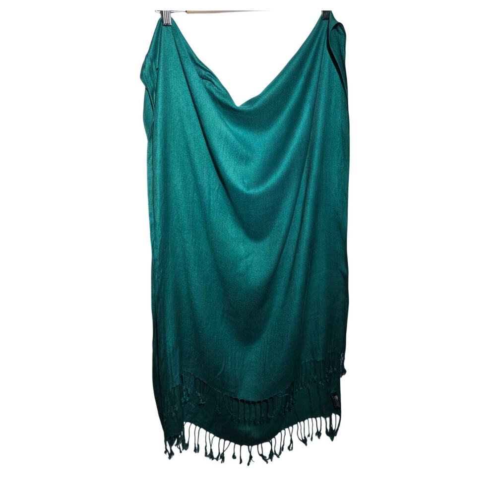 Ashley Cooper Women’s Green Fringed Scarf Shawl Wrap St. Patty's Party Elegant